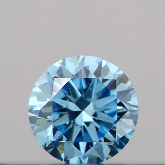 0.09ct Round Lab Grown Diamond (Colour Fancy Vivid Blue, Clarity VS2, Cut VG, IGI Certified)