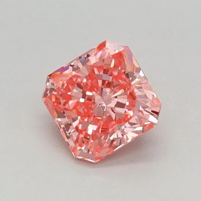 0.40ct Square radiant Lab Grown Diamond (Colour Fancy Vivid Pink, Clarity VS1, IGI Certified)