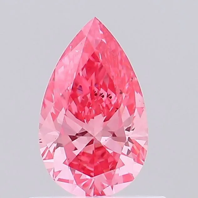 0.52ct Pear Lab Grown Diamond (Colour Fancy Vivid Pink, Clarity VS2, IGI Certified)