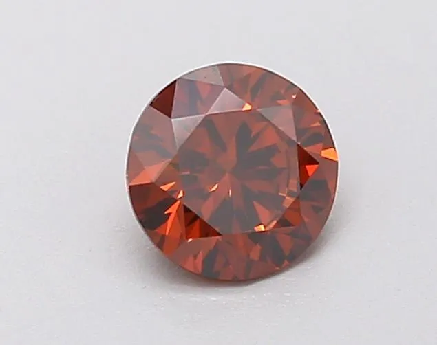 0.59ct Round Lab Grown Diamond (Colour Fancy Vivid Orange, Clarity VVS2, Cut EX, IGI Certified)