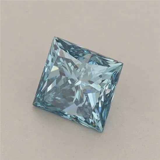 0.65ct Princess Lab Grown Diamond (Colour Fancy Vivid Blue, Clarity VS1, IGI Certified)