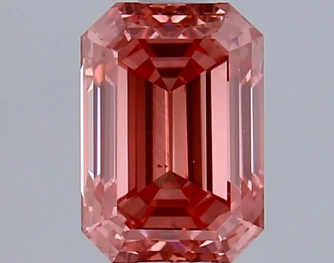0.88ct Emerald Lab Grown Diamond (Colour Fancy Vivid Pink, Clarity VS1, IGI Certified)