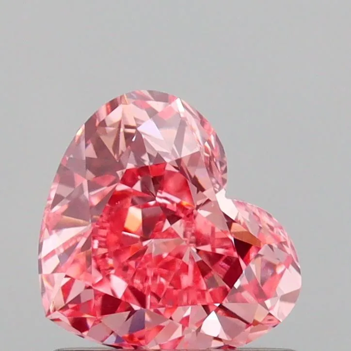 0.91ct Heart Lab Grown Diamond (Colour Fancy Vivid Pink, Clarity VS1, IGI Certified)
