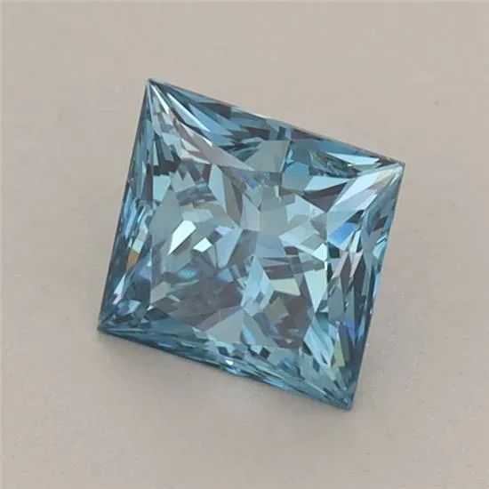 0.94ct Princess Lab Grown Diamond (Colour Fancy Vivid Blue, Clarity VS2, IGI Certified)