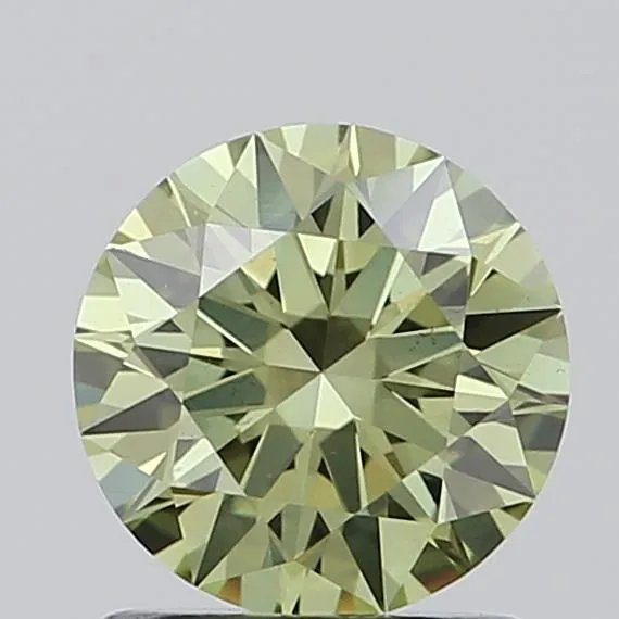 1.00ct Round Lab Grown Diamond (Colour Fancy Vivid Green, Clarity VS2, Cut ID, IGI Certified)