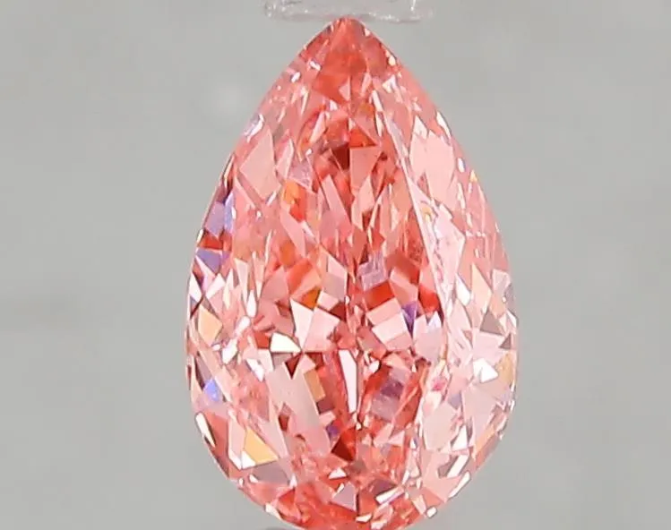 1.01ct Pear Lab Grown Diamond (Colour Fancy Vivid Pink, Clarity VS1, IGI Certified)