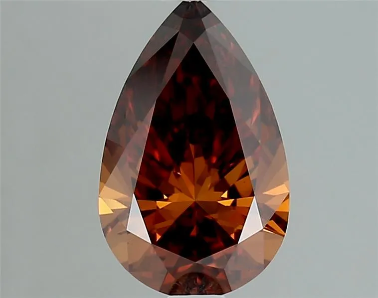 1.07ct Pear Lab Grown Diamond (Colour Fancy Vivid Orange Brown, Clarity VS1, IGI Certified)