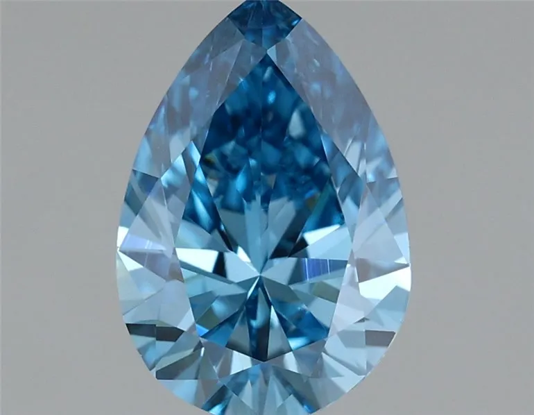 1.16ct Pear Lab Grown Diamond (Colour Fancy Vivid Blue, Clarity VS1, IGI Certified)