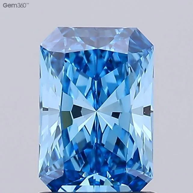 1.23ct Radiant Lab Grown Diamond (Colour Fancy Vivid Blue, Clarity VVS2, IGI Certified)