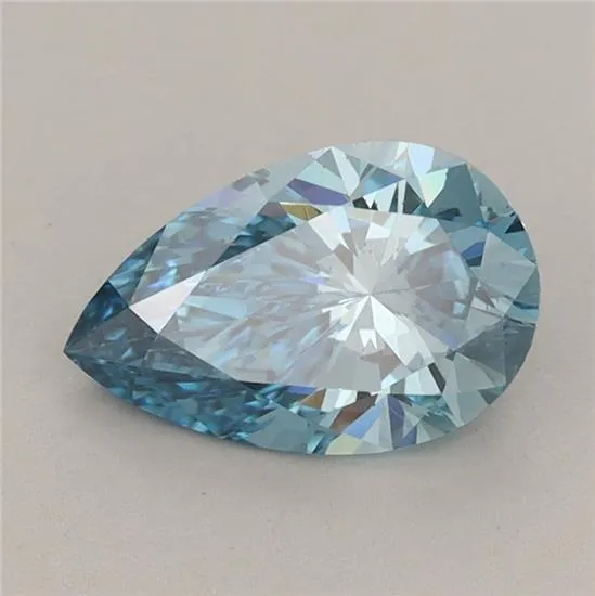 1.30ct Pear Lab Grown Diamond (Colour Fancy Vivid Blue, Clarity VS1, IGI Certified)