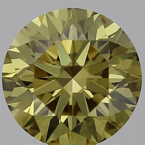 1.38ct Round Lab Grown Diamond (Colour Fancy Green Yellow, Clarity VVS2, Cut ID, IGI Certified)