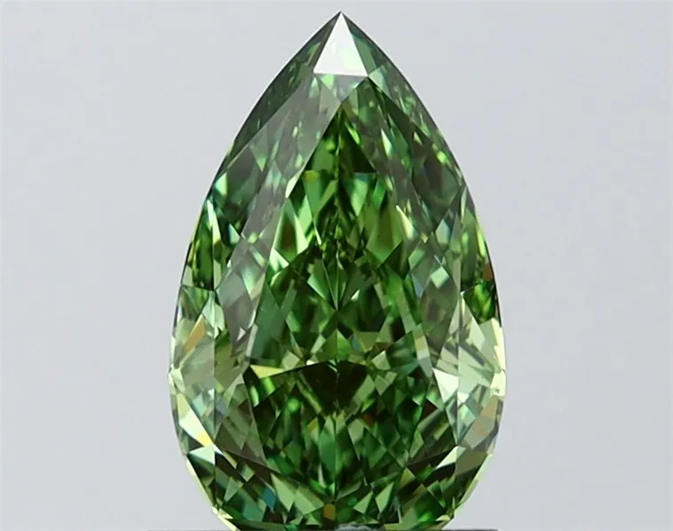 1.39ct Pear Lab Grown Diamond (Colour Fancy Vivid Green, Clarity VVS2, IGI Certified)