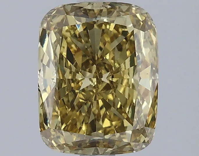 1.54ct Cushion modified Lab Grown Diamond (Colour Fancy Intense Gray Yellow, Clarity VS1, IGI Certified)