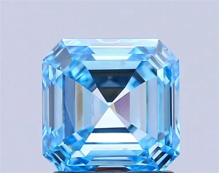 1.56ct Asscher Lab Grown Diamond (Colour Fancy Vivid Blue, Clarity VVS1, IGI Certified)