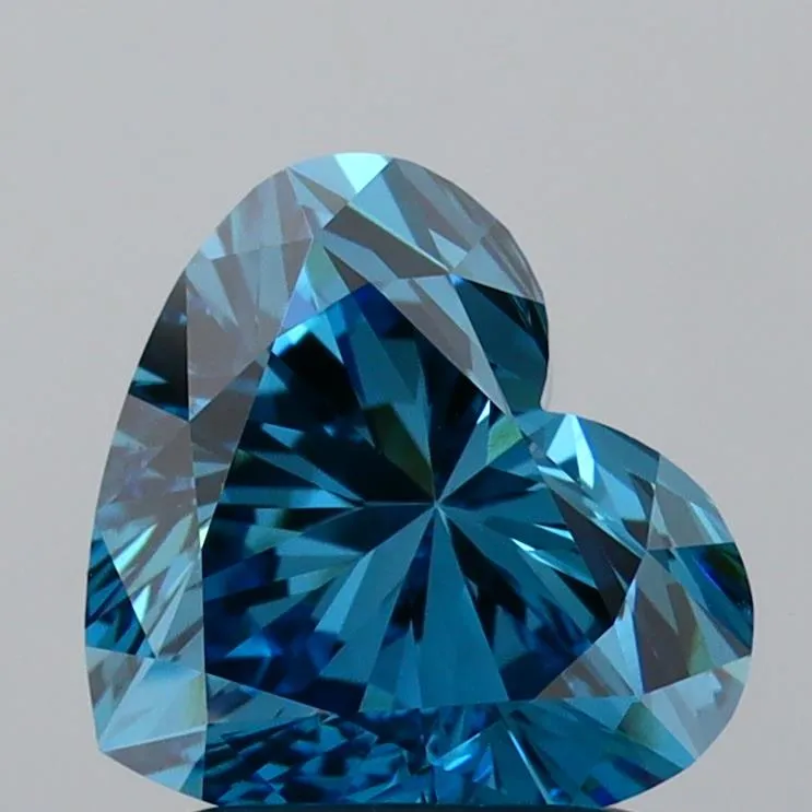 1.59ct Heart Lab Grown Diamond (Colour Fancy Vivid Blue, Clarity VVS2, IGI Certified)