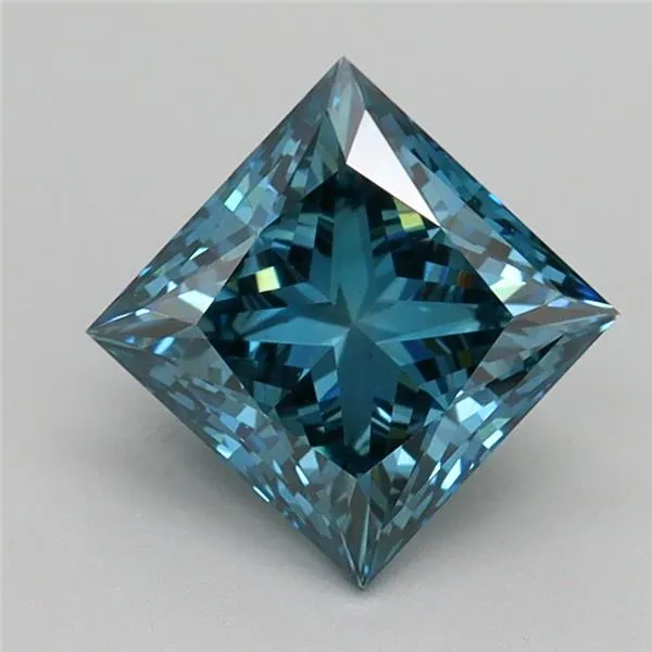 1.60ct Princess Lab Grown Diamond (Colour Fancy Vivid Blue, Clarity VS1, IGI Certified)