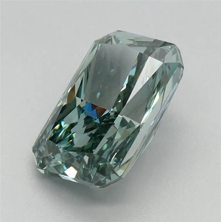 1.61ct Radiant Lab Grown Diamond (Colour Fancy Vivid Blue Green, Clarity VVS2, IGI Certified)