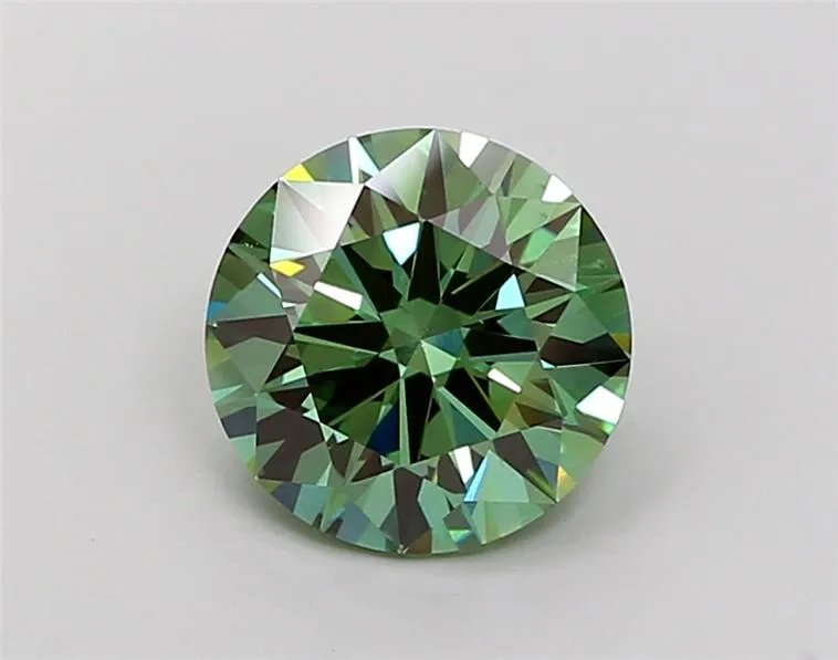 2.00ct Round Lab Grown Diamond (Colour Fancy Vivid Green, Clarity VS2, Cut ID, IGI Certified)