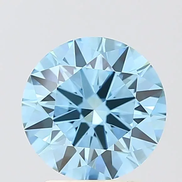 2.01ct Round Lab Grown Diamond (Colour Fancy Vivid Blue, Clarity VVS2, Cut ID, IGI Certified)