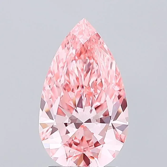 2.02ct Pear Lab Grown Diamond (Colour Fancy Vivid Pink, Clarity VS1, IGI Certified)