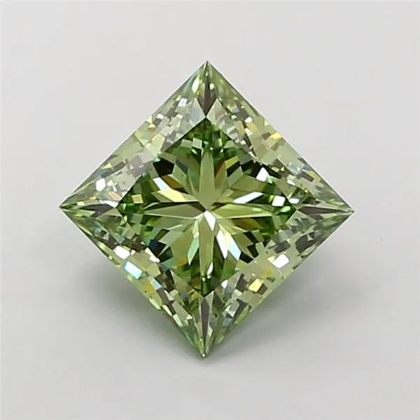 2.02ct Princess Lab Grown Diamond (Colour Fancy Vivid Green, Clarity VS2, IGI Certified)