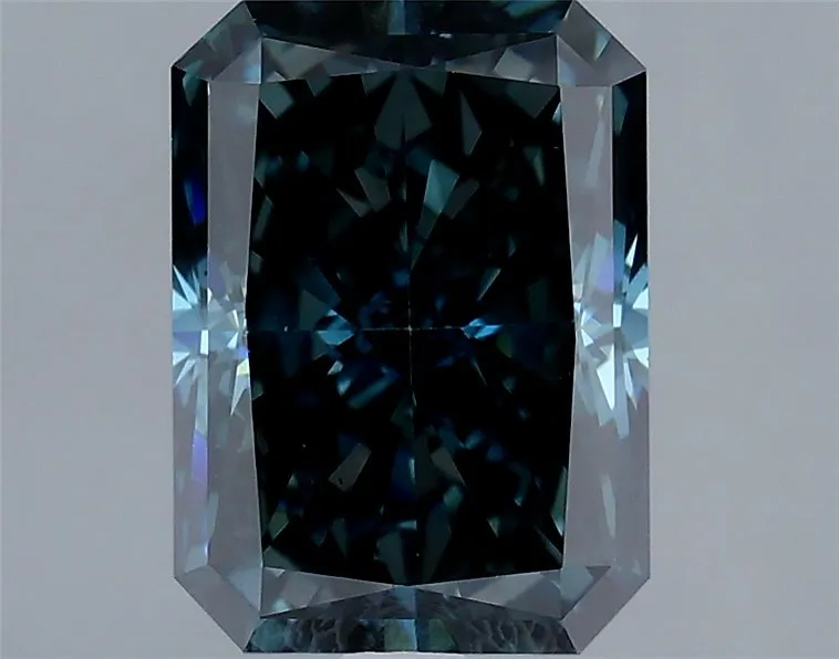 2.20ct Radiant Lab Grown Diamond (Colour Fancy Deep Green Blue, Clarity VS2, Cut VG, IGI Certified)