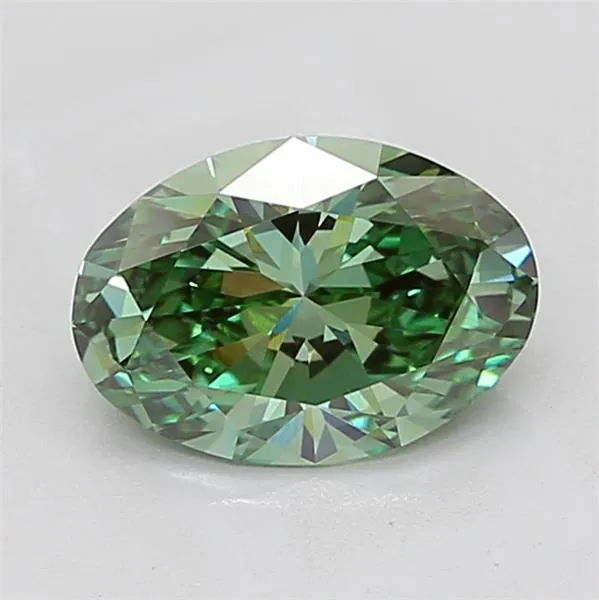 2.27ct Oval Lab Grown Diamond (Colour Fancy Vivid Green, Clarity VVS2, IGI Certified)