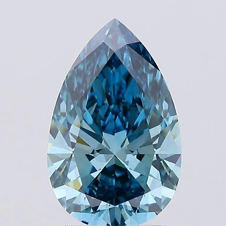 2.28ct Pear Lab Grown Diamond (Colour Fancy Vivid Blue, Clarity VS1, IGI Certified)