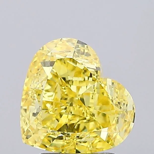 2.54ct Heart Lab Grown Diamond (Colour Fancy Vivid Yellow, Clarity VVS2, IGI Certified)