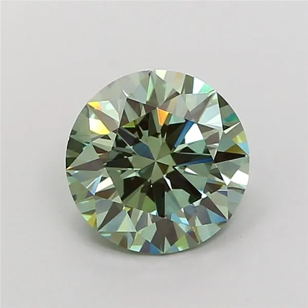 2.59ct Round Lab Grown Diamond (Colour Fancy Vivid Green, Clarity VVS2, Cut ID, IGI Certified)