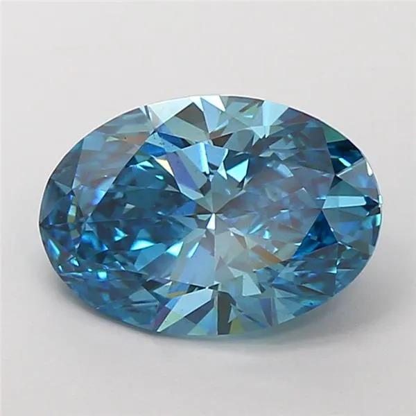 2.69ct Oval Lab Grown Diamond (Colour Fancy Vivid Blue, Clarity VS2, IGI Certified)