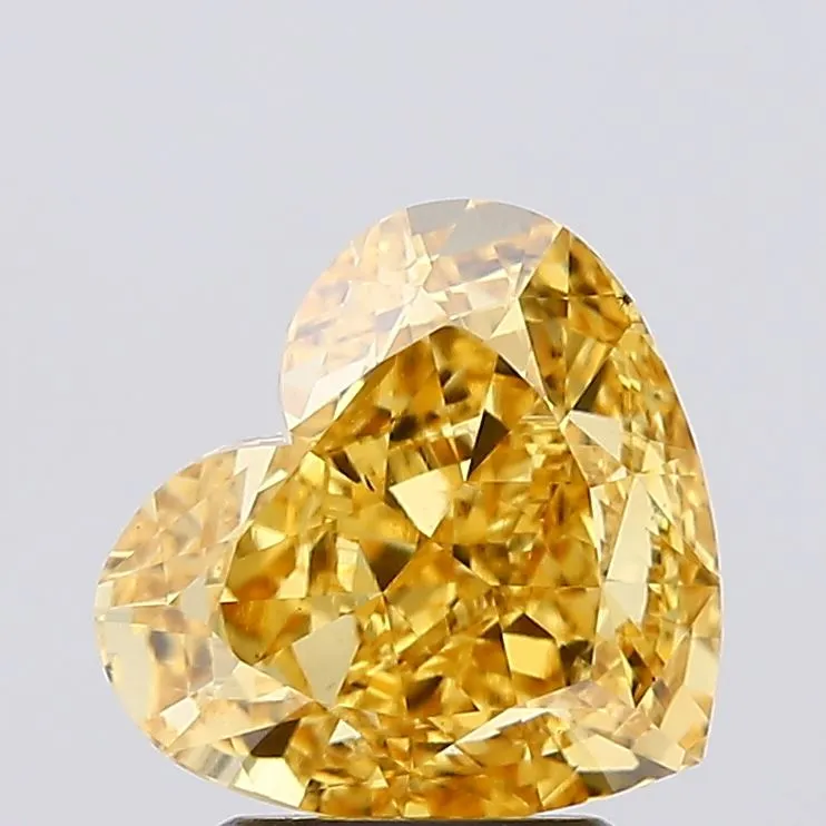3.00ct Heart Lab Grown Diamond (Colour Fancy Vivid Yellow, Clarity VS2, IGI Certified)