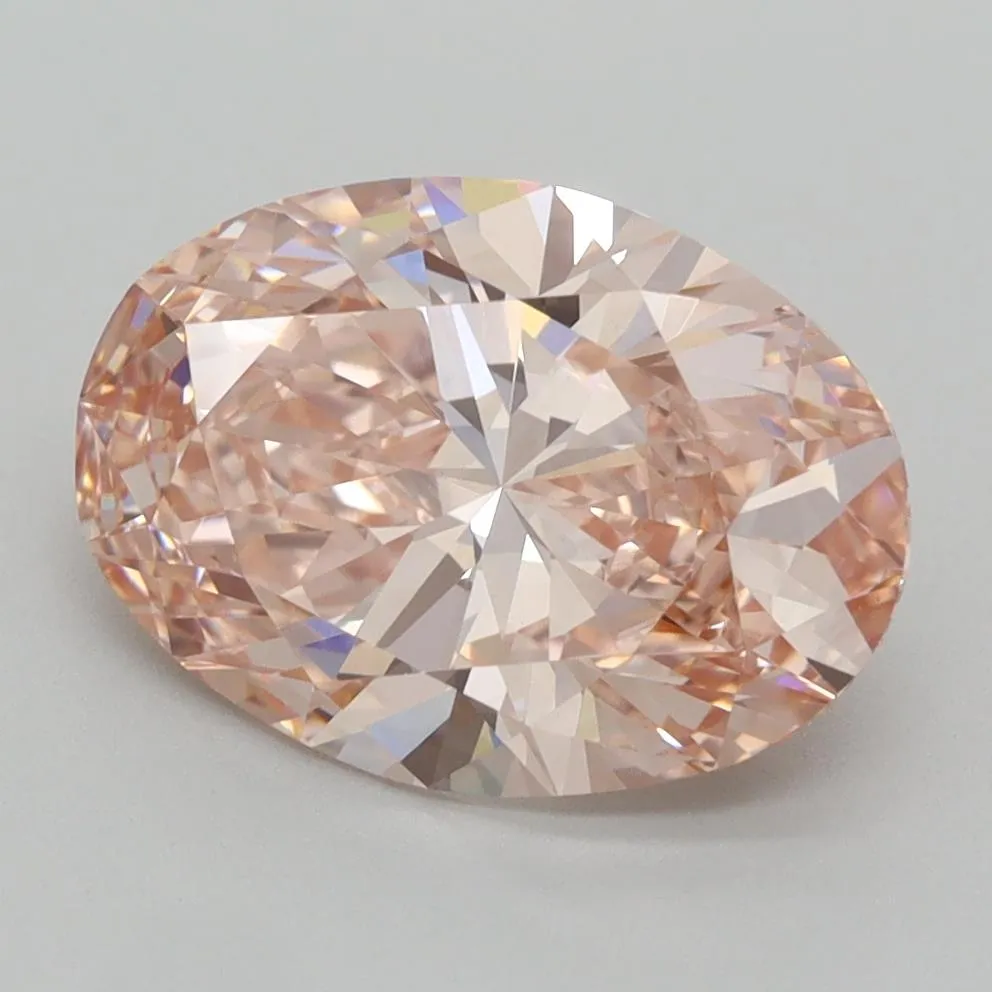 3.00ct Oval Lab Grown Diamond (Colour Fancy Vivid Pink, Clarity VVS2, IGI Certified)