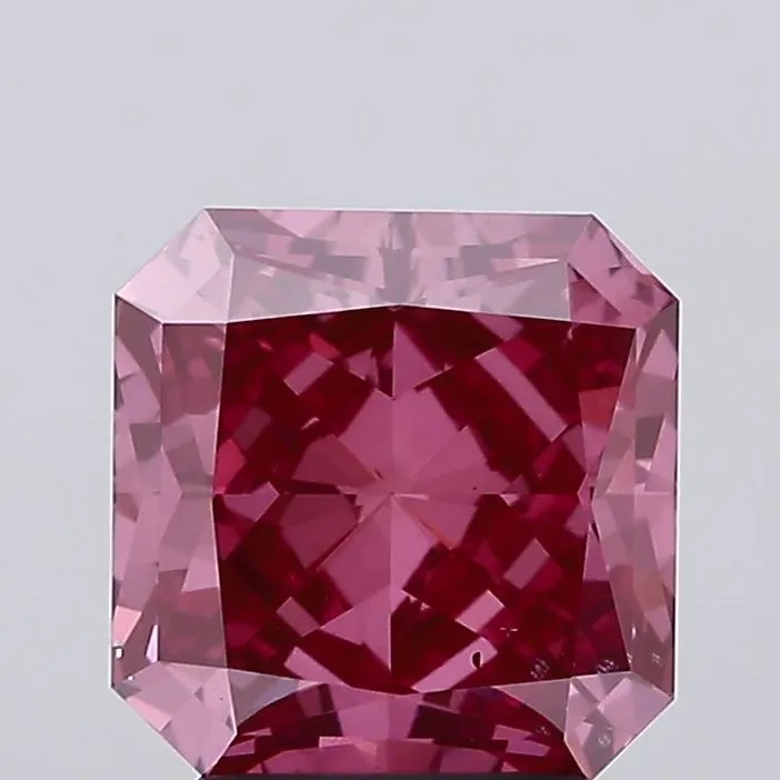 3.03ct Square radiant Lab Grown Diamond (Colour Fancy Vivid Pink, Clarity SI1, IGI Certified)
