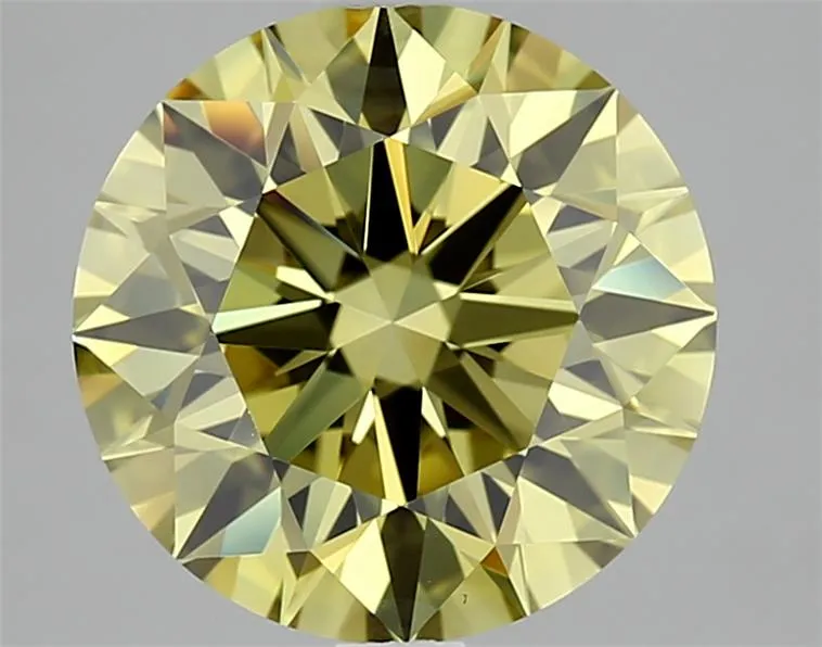 3.05ct Round Lab Grown Diamond (Colour Fancy Intense Yellow, Clarity IF, Cut ID, IGI Certified)