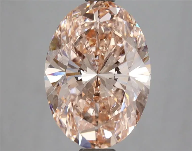 3.07ct Oval Lab Grown Diamond (Colour Fancy Intense Orangey Pink, Clarity VS1, IGI Certified)