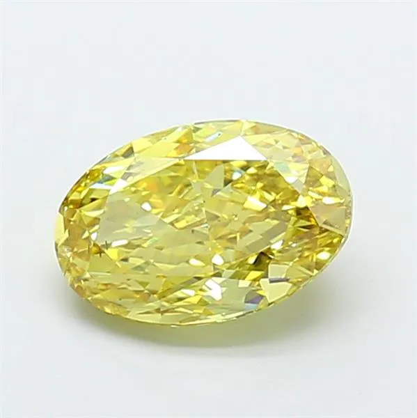 3.08ct Oval Lab Grown Diamond (Colour Fancy Vivid Yellow, Clarity SI1, IGI Certified)