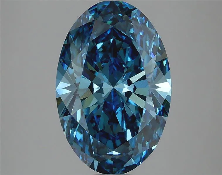 3.34ct Oval Lab Grown Diamond (Colour Fancy Vivid Blue, Clarity VVS2, IGI Certified)