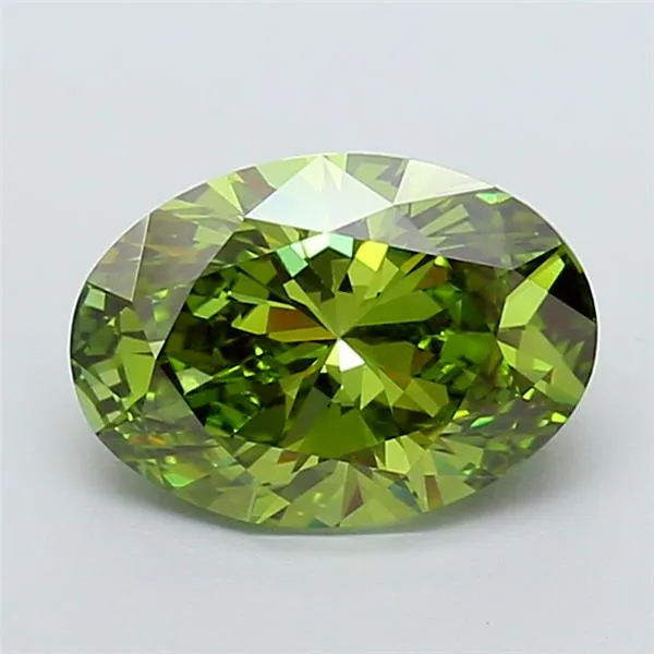3.50ct Oval Lab Grown Diamond (Colour Fancy Vivid Green, Clarity VS1, IGI Certified)