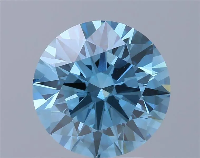 3.50ct Round Lab Grown Diamond (Colour Fancy Vivid Blue, Clarity VS1, Cut ID, IGI Certified)
