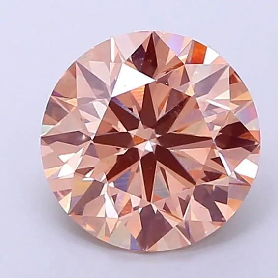 3.51ct Round Lab Grown Diamond (Colour Fancy Intense Orange Pink, Clarity VS1, Cut ID, IGI Certified)