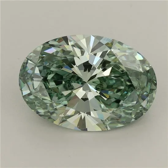 3.70ct Oval Lab Grown Diamond (Colour Fancy Vivid Green, Clarity VS1, IGI Certified)