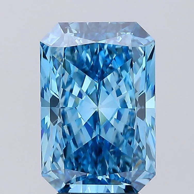 3.71ct Radiant Lab Grown Diamond (Colour Fancy Vivid Blue, Clarity VS2, IGI Certified)