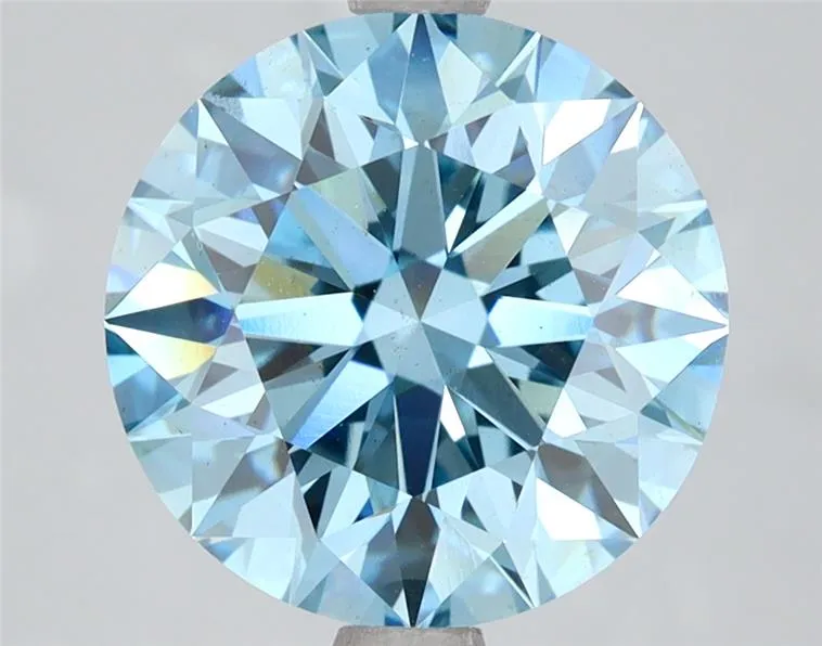 4.00ct Round Lab Grown Diamond (Colour Fancy Vivid Blue, Clarity VS1, Cut EX, IGI Certified)