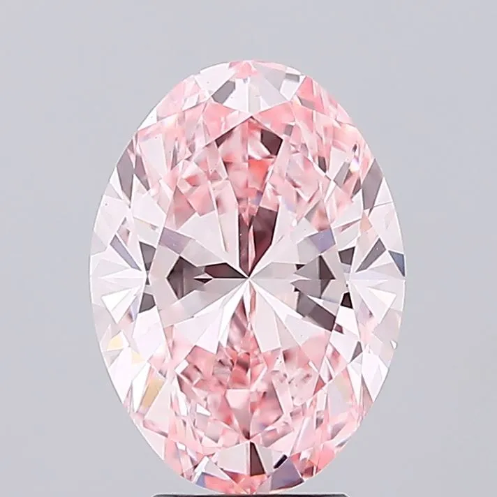 4.02ct Oval Lab Grown Diamond (Colour Fancy Vivid Pink, Clarity VS2, IGI Certified)