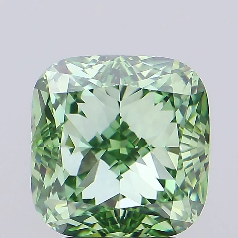 4.03ct Cushion modified Lab Grown Diamond (Colour Fancy Vivid Green, Clarity VVS1, IGI Certified)