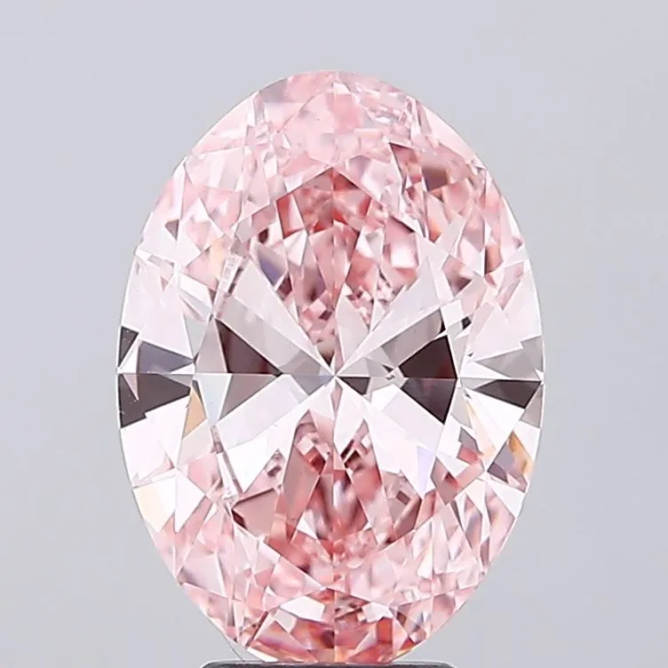 4.50ct Oval Lab Grown Diamond (Colour Fancy Vivid Pink, Clarity VVS2, IGI Certified)