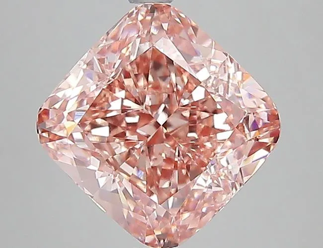 5.00ct Cushion modified Lab Grown Diamond (Colour Fancy Intense Brownish Pink, Clarity VS1, IGI Certified)