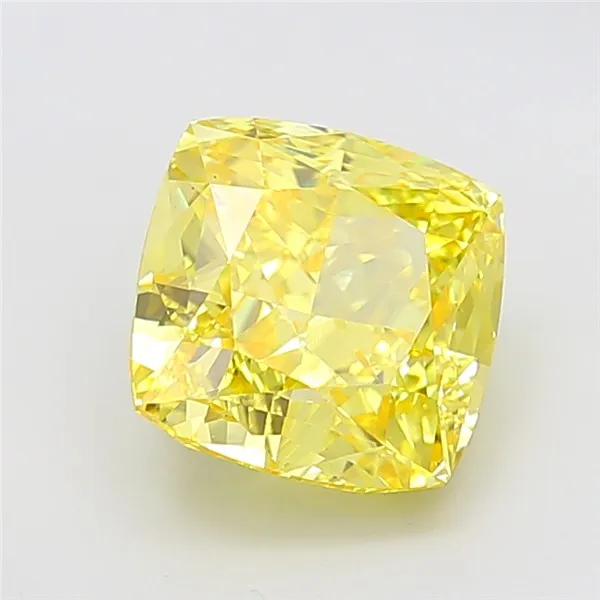 5.01ct Cushion modified Lab Grown Diamond (Colour Fancy Vivid Yellow, Clarity VS1, IGI Certified)
