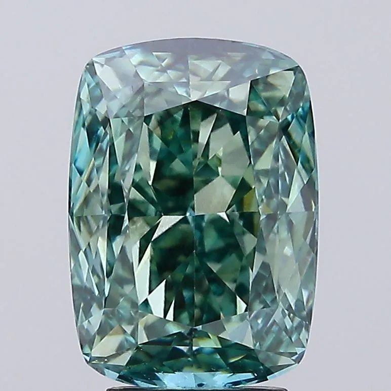 5.03ct Cushion modified Lab Grown Diamond (Colour Fancy Vivid Green, Clarity SI1, IGI Certified)
